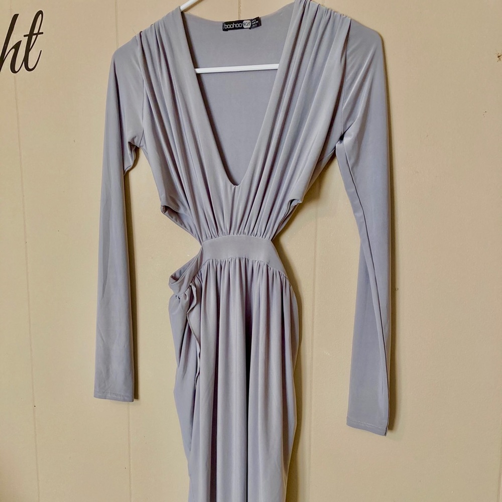 Beautiful Grey Cutout Detail Dress